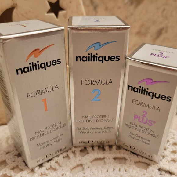 NAILTIQUES NAIL POLISH PROTEIN TREATMENT FORMULA 1, 2, 2 PLUS SET OF 3 BRAND NEW - Picture 1 of 8